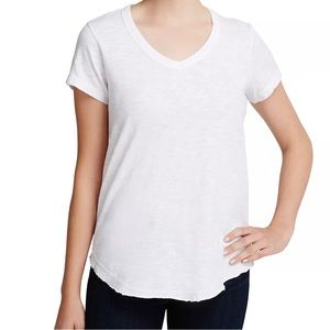Wilt Shrunken V Neck T-shirt, White , Large